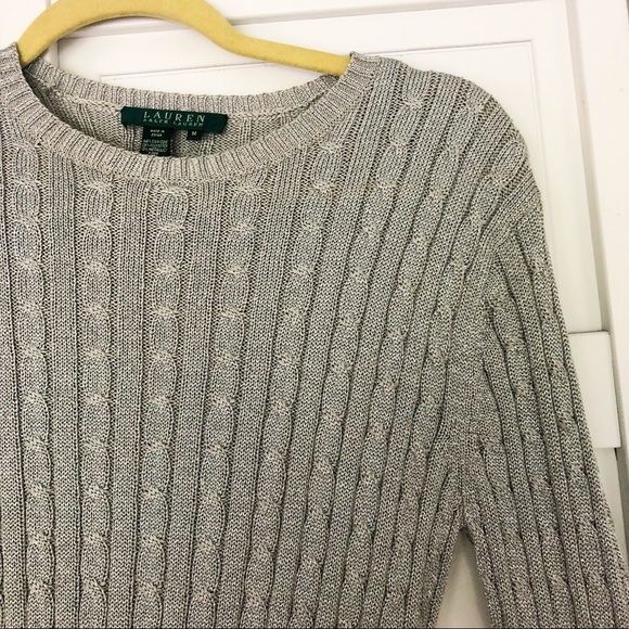 Ralph Lauren silver long sleeve sweater. Size M - Picture 4 of 8